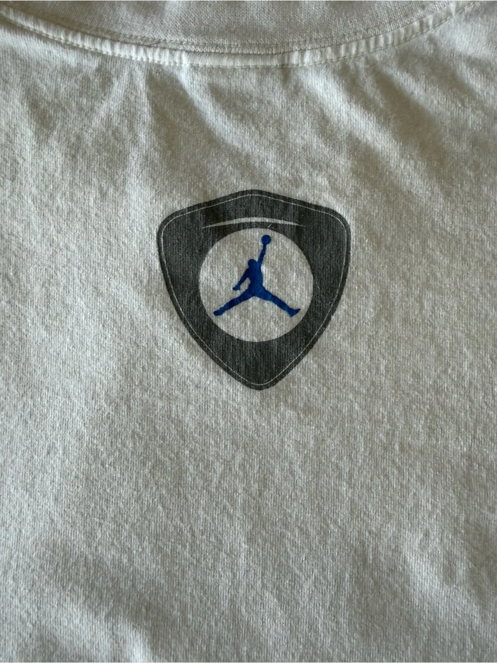 Vintage Nike Jordan White Short-Sleeve Graphic T-Shirt - Blue Accent